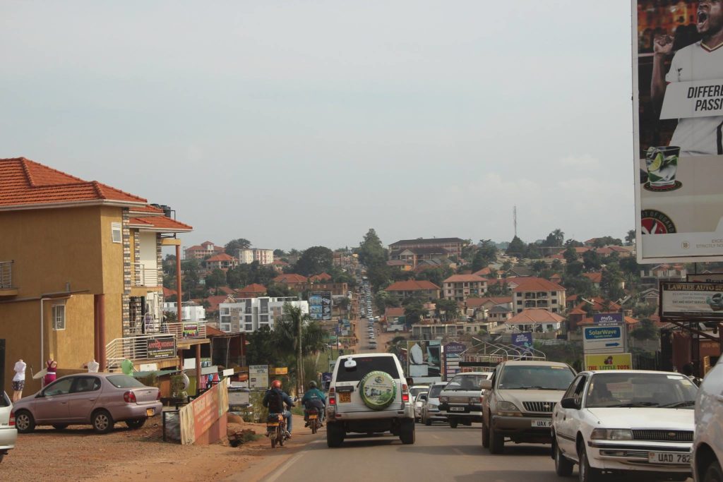 The road from Entebbe to Kampala