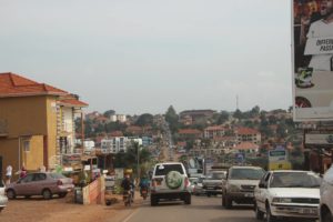 The road from Entebbe to Kampala